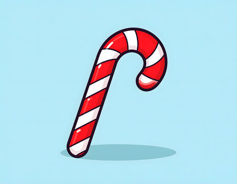 Classic Red and White Candy Cane Illustration
