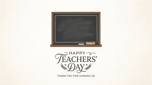 Decorative chalkboard illustration with elegant typography for celebrating teacher's day with a professional and academic school themed background design