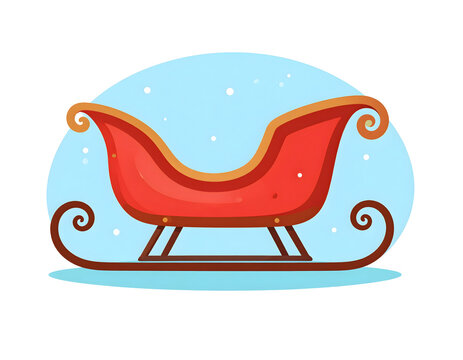 Classic Red Sleigh Illustration