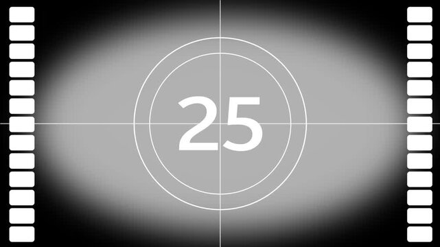 Black background, circle countdown timer 30 seconds animation from 30 to 1 seconds, Movie-style and white icon countdown Counting from 30 seconds. digital timer, Clock and watch 4k video