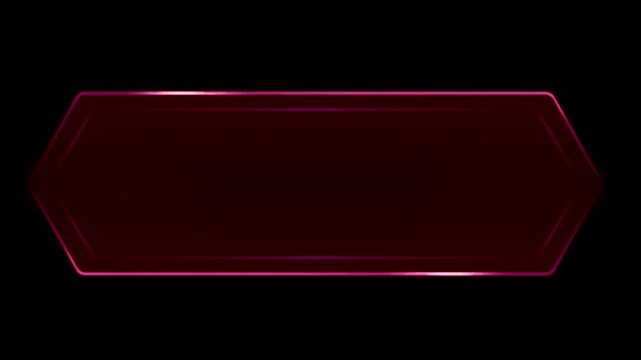 Animation red text box style HUD on black background