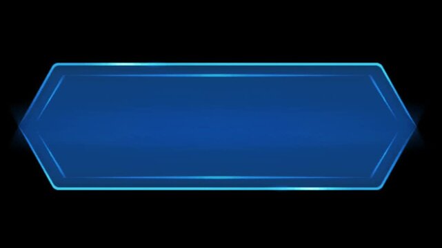 Animation blue text box HUD on black background