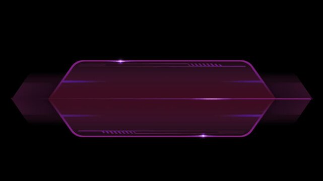 Animation red text box style HUD on black background