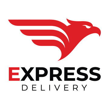 Red eagle logo for express delivery service with bold text