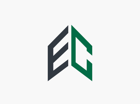Geometric Logo Mark With Embellished Ec Initials