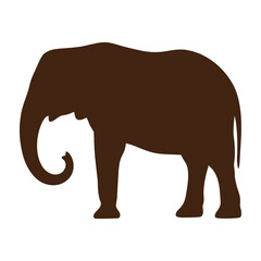 Fototapeta premium Brown elephant silhouette on white background animal wildlife