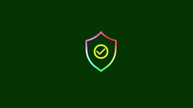 Animated tick shield icon concept , cheek mark icon