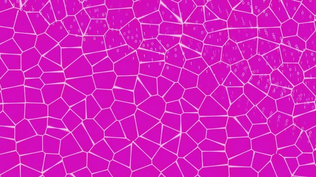 pink voronoi cell pattern geometric background