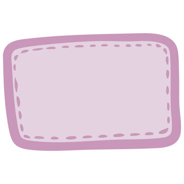 Pink Stitched Rectangle Label