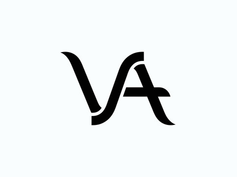 Elegant Monogram VA Design Artistic Lettermark Branding