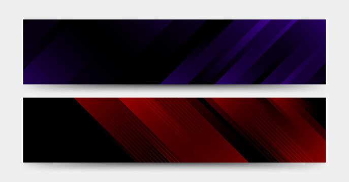 Dynamic Abstract Digital Banners with Gradient Diagonal Lines for Modern Technology and Business Backgrounds