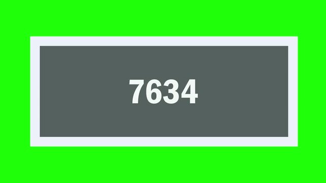 Digital Number Counter Animation on Green Screen Numeric Display Overlay 4K