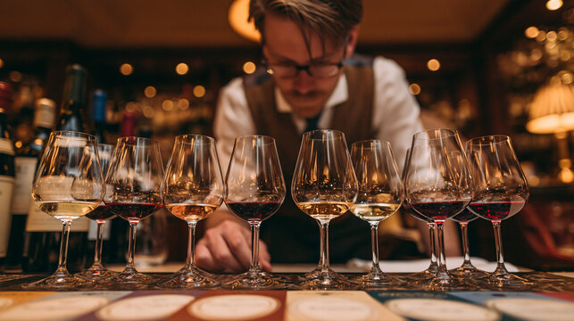 Elegant Wine Tasting Experience: Discover Premium Wine Varieties with Expert Sommelier Guidance at Gourmet Wine Bar