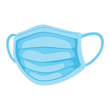Blue Surgical Face Mask Icon Illustration