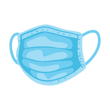 Light Blue Medical Mask Icon Illustration