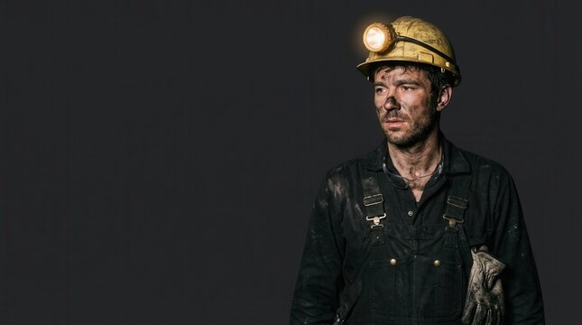 Resilient coal miner in a dark underground environment