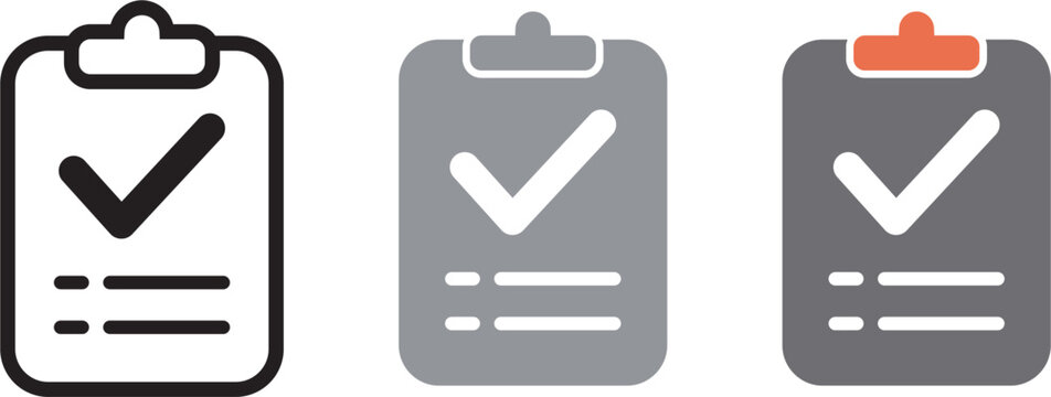 Checklist Icon. Clipboard Check Symbol. Simple Pictogram for Task Management, To Do List, Project Planning, Inspection, Quality Control and Business Workflow.