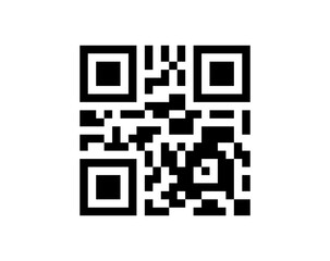 Fototapeta premium QR Code Icon Black and White Vector Isolated on White Background