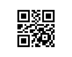 Fototapeta premium QR Code Icon Black and White Vector Isolated on White Background
