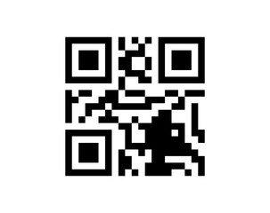Fototapeta premium QR Code Icon Black and White Vector Isolated on White Background