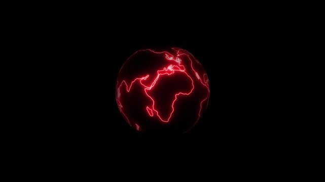 World map animated video, map