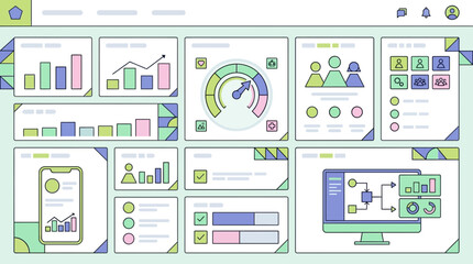 Fototapeta premium Customer Success Health Score Dashboard for SaaS Retention Analytics