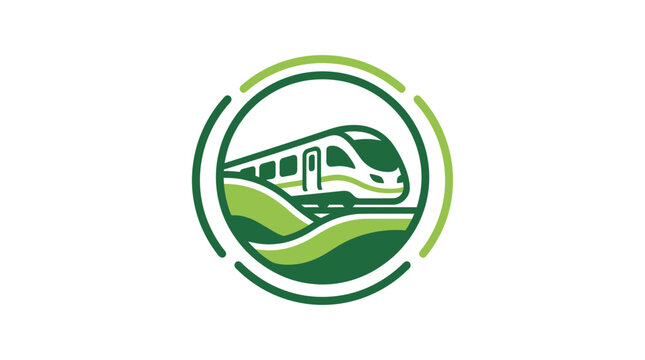 Modern eco friendly train transportation logo design.