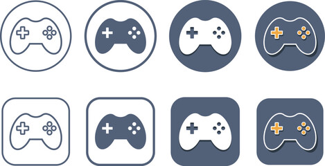 ゲームのコントローラーの丸と四角のアイコンセット © KIKORI