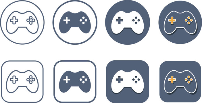 ゲームのコントローラーの丸と四角のアイコンセット