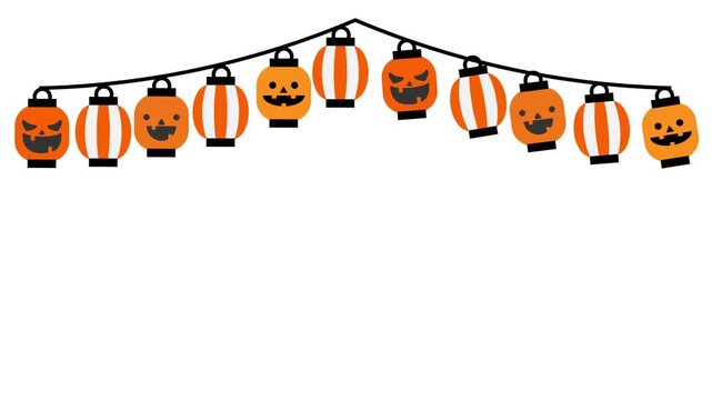 ハロウィンのかぼちゃをイメージした提灯のゆらゆらフレームアニメーション（背景透過）