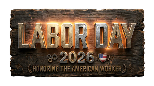 Labor day 2026 sign honoring the american worker