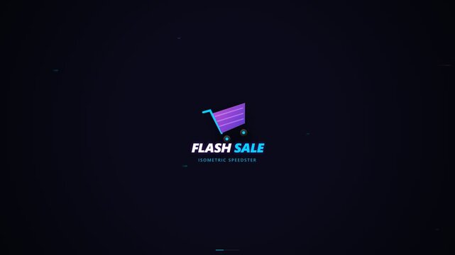 Flash Sale Logo Reveal Shopping Cart Motion Graphics