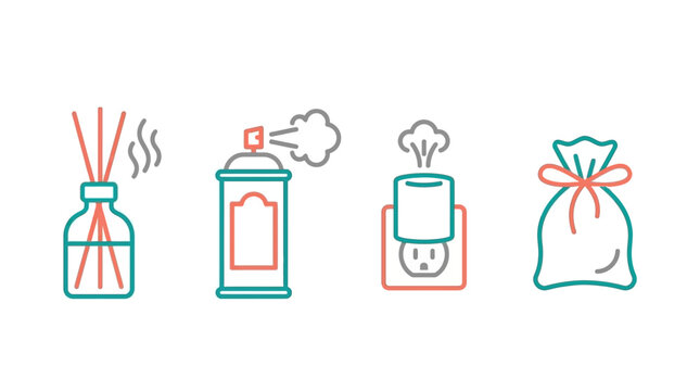 Home fragrance and air freshener product icons.