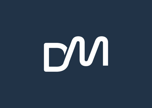 Modern DM Monogram Logo Design. Clean geometric typography conveys professionalism and modern simplicity.