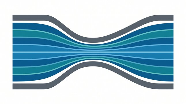 Fluid flow through a pipe constriction. Venturi effect diagram showing liquid dynamics.