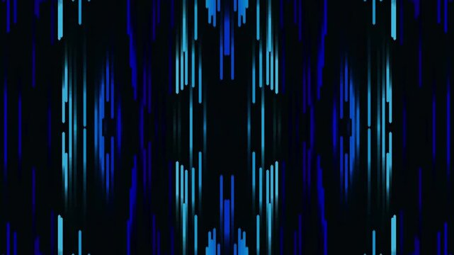 Abstract Blue Digital Rain Falling Vertical Lines