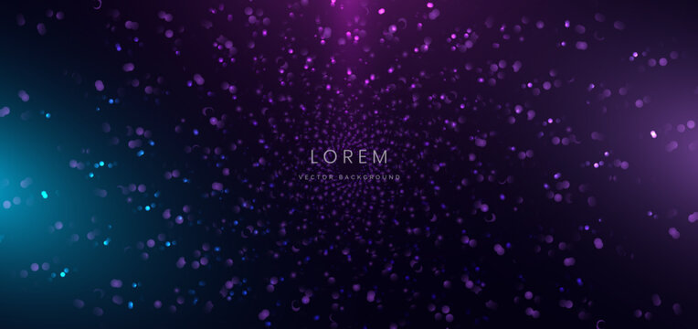 Futuristic Purple Particle Tunnel Digital Technology Background.