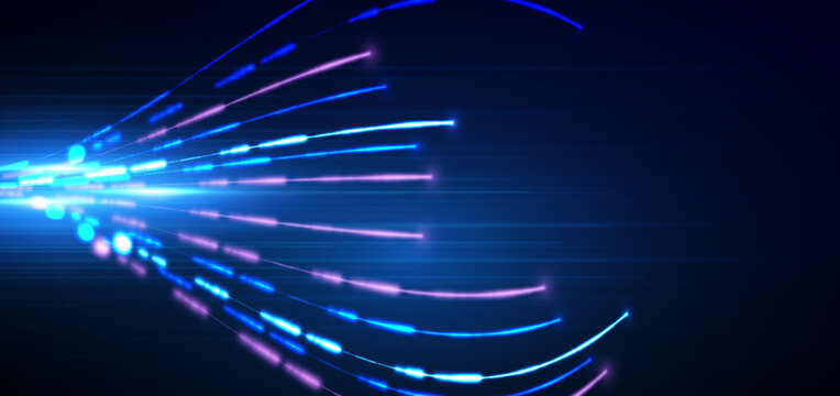 Abstract futuristic technology background featuring glowing blue and purple light.