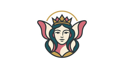 Fototapeta premium Stylized Illustration of a Fairy Queen with Crown.