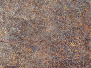 Fototapeta premium Heavy rusty metal surface texture background with orange and brown oxidation
