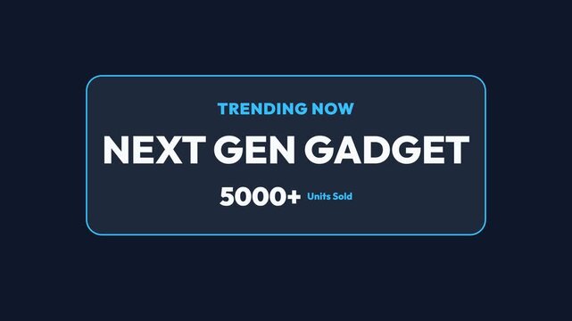 Next Gen Gadget, Modern promotional announcement with increasing sales figures, Technology and marketing, symbolizing innovation and success.