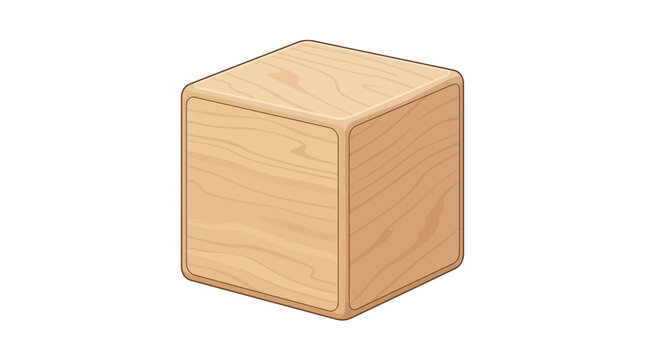 A single wooden block with rounded edges and wood grain.