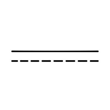 Horizontal dashed line icon in black for minimalist design, isolated vector, clean edges, no shadows, transparent background