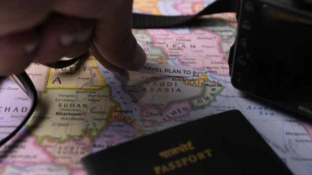 Planning Saudi Arabia Trip on World Map