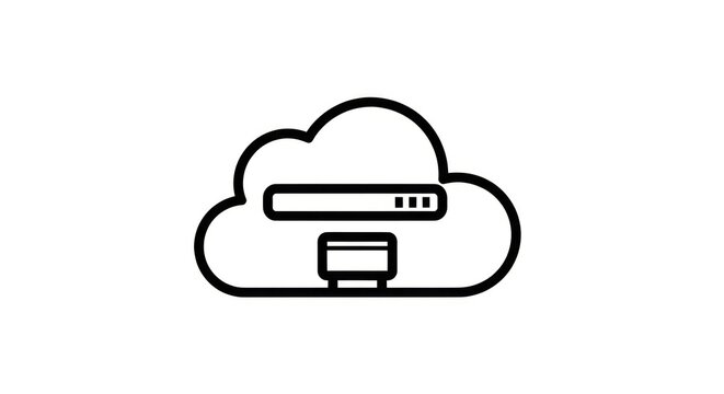 Cloud database management and server network icon