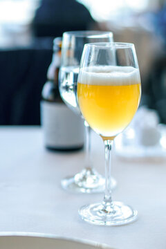 レストランのコース料理で飲むビール