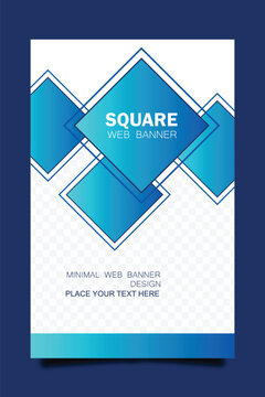 Vertical poster template with Square for a photo