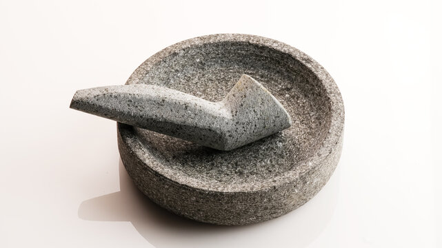 Cobek Batu or mortar and pestle, stone craft.
