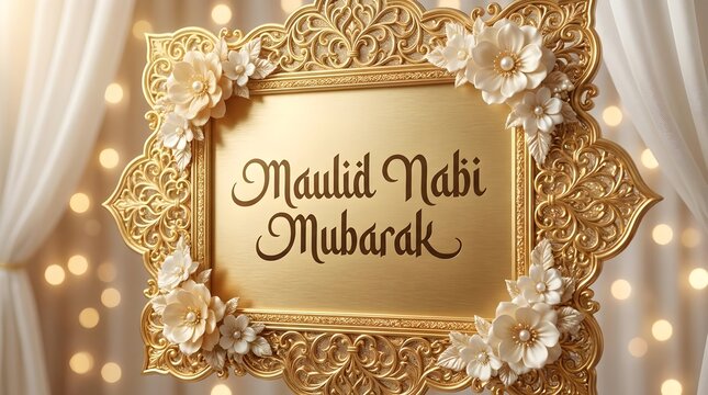 Wedding Style Islamic Frame Maulid Nabi Ornament