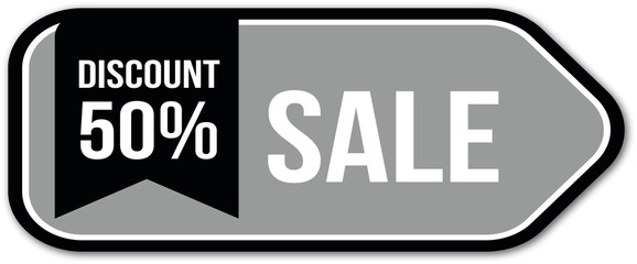 Fototapeta premium grey and black color sale icon on white background